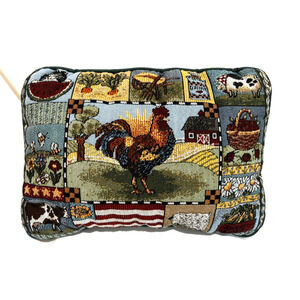 Vintage Throw tapestry needlepoint Pillow Farm Rooster Animals Country decor